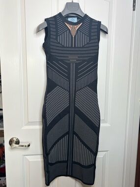 prada rhinestone embroidered mesh mini dress Prada Rhinestone Mesh Embroidered Mini Dress In Crystal